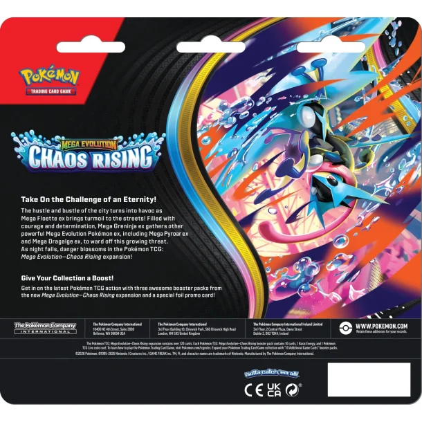 Pok�mon Mega Evolution - Chaos Rising Blister 3Pack | 22. Maj 2026 |