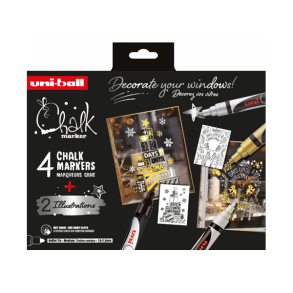 Uni Chalk Marker PWE-5M 4pc Xmas Set