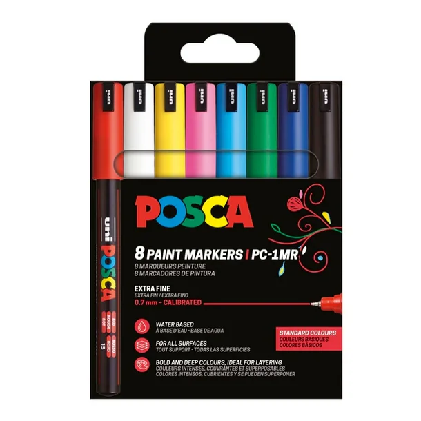 UNI Posca PC-1M 8P Set Basic colors