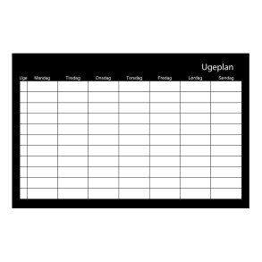 Ugeplan Whiteboardtavle | 60x40cm |
