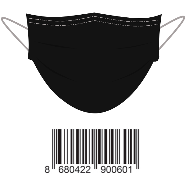 3-lags mundbind Type IIR Sort (10 stk i &eacute;n pakke)