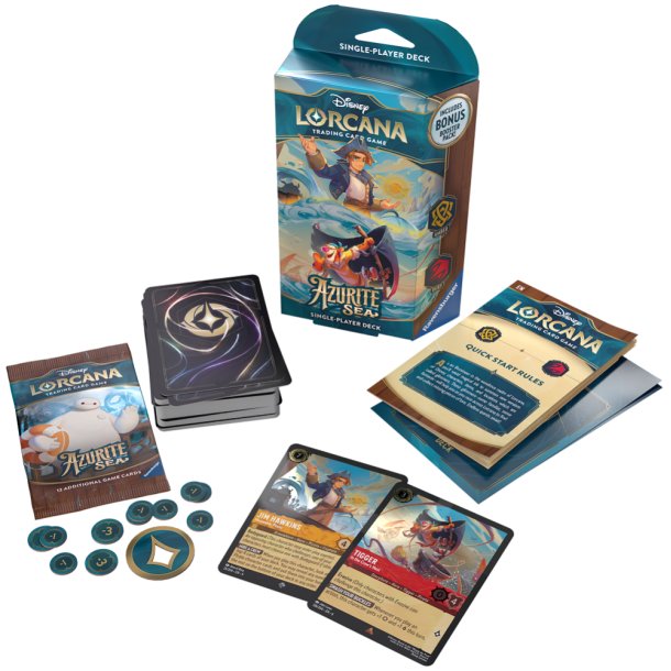 Disney Lorcana TCG - Set 06 | Azurite Sea - Starter Deck | Amber/Ruby - Jim &amp; Tigger |