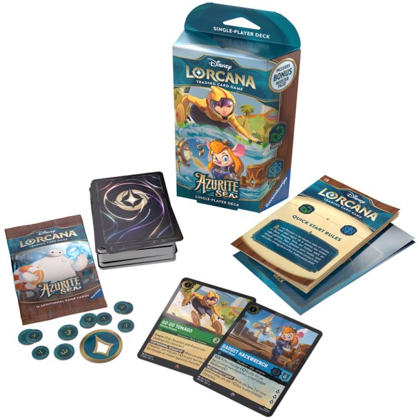 Disney Lorcana TCG - Set 06 | Azurite Sea - Starter Deck | Emerald/Sapphire - Gogo &amp; Gadget |