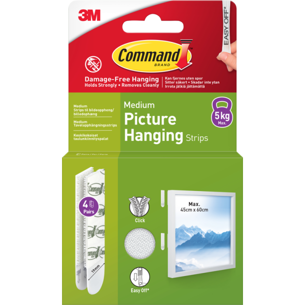Command Strips White Medium 4 Sets 17204WHI-4