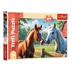 Puslespil | Horses in the Clearing | 200 Brikker