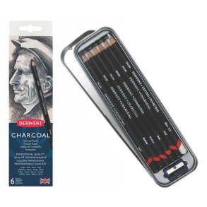 Derwent Charcoal 6-stk Metal�s