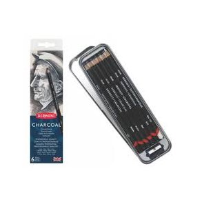 Derwent | Charcoal 6-stk | Metal�s