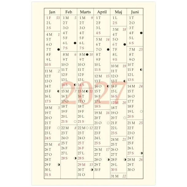 Filofax | M�nedsoversigt | pocket | 2027 |