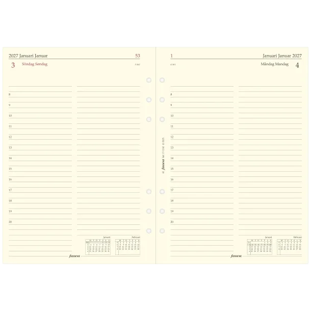 Filofax | REFILL | A5 | 2027 | Dag per side | 