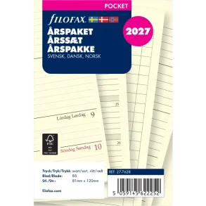 Filofax REFILL | �rspakke | Pocket | 2027 | 