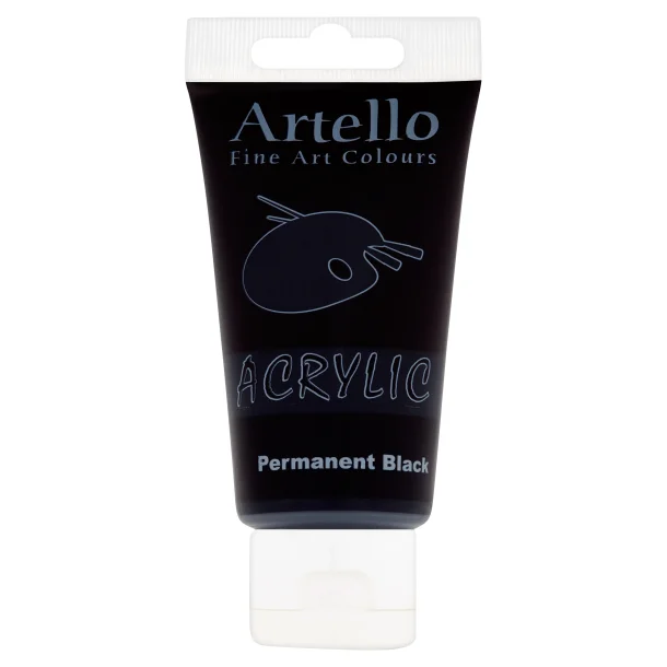 Artello acrylic 75ml Permanent Black