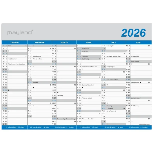 Kontorkalender | Klassisk | A4 | 2026 |