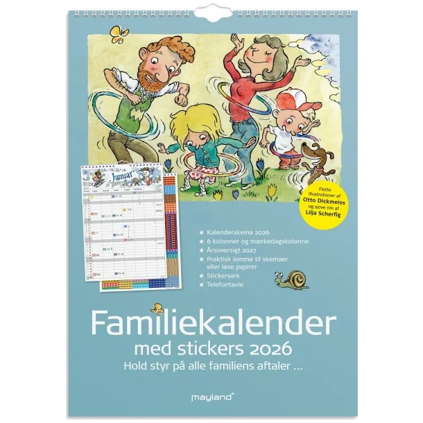 Familiekalender | Dickmeiss | 6 kolonner | A3 | 2026
