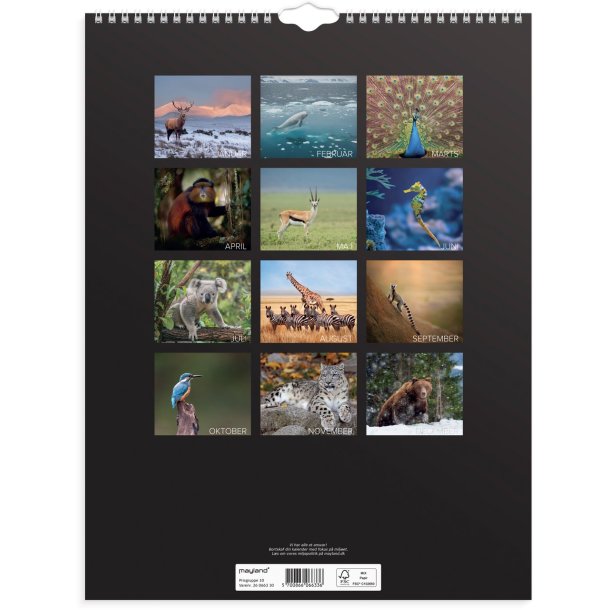 Vgkalender | Verdens dyr | 2026 |