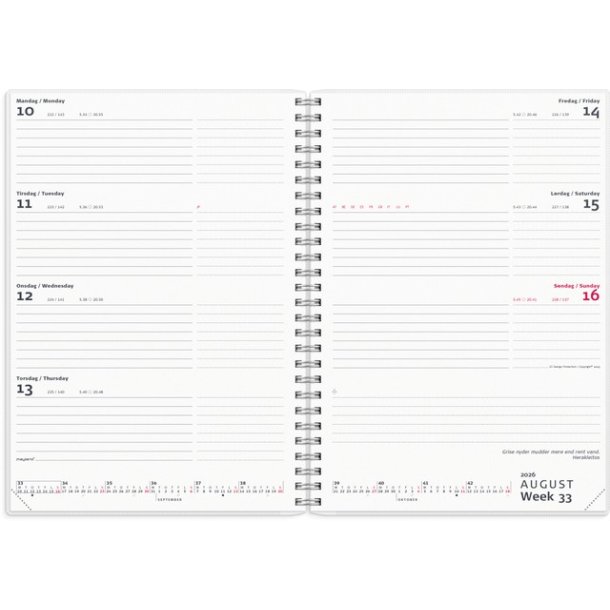 Ugekalender 4 illustrationer | A5 | 2026 |