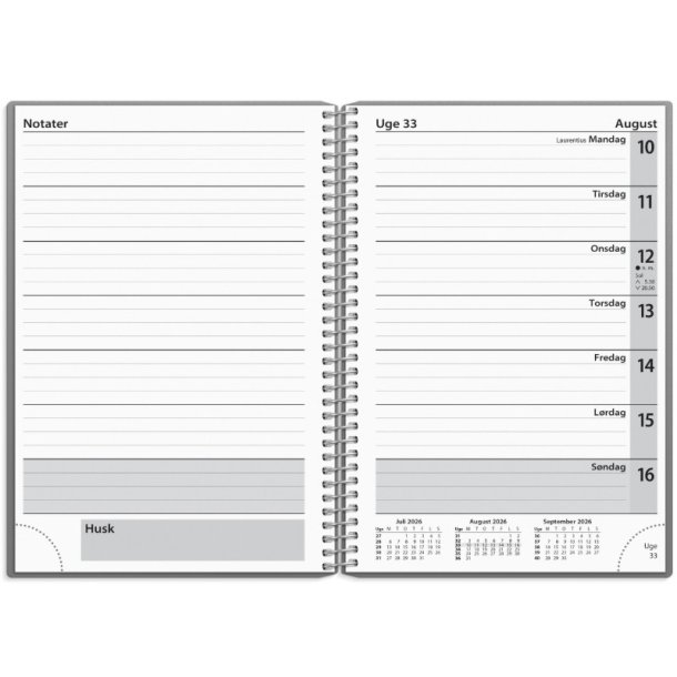 Ugekalender tvrformat | 2026 | Gr |