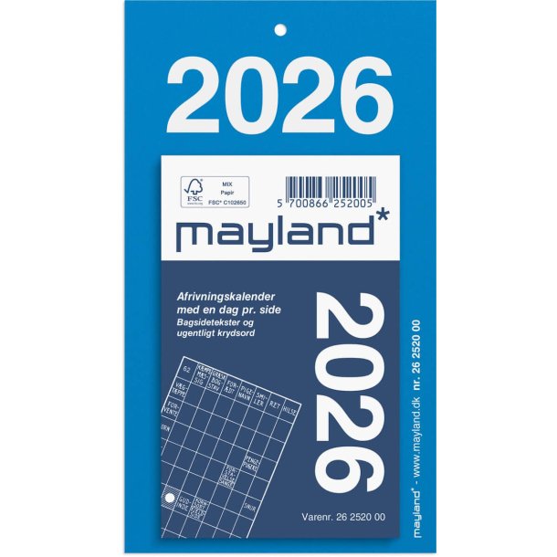 Afrivningskalender | 2026 |