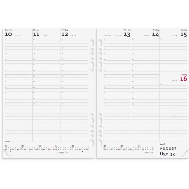 System ugekalender | Sort Skind | A5 | 2026 |