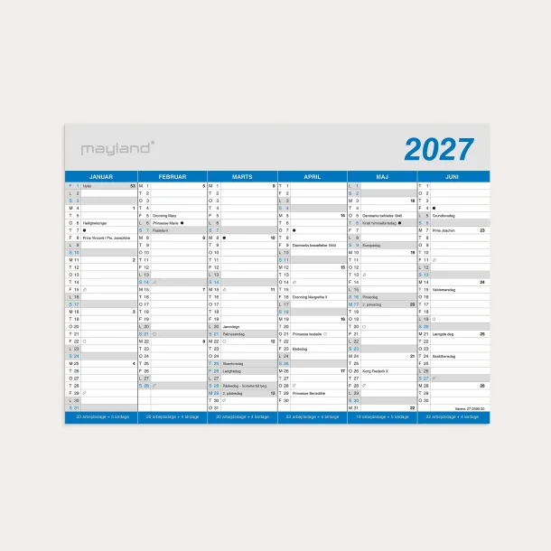Mayland | Kontorkalender Klassisk  | A4 | 2027 |
