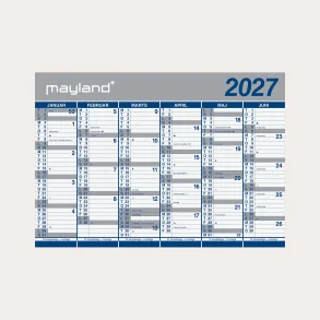 Mayland | K�mpekalender | 2x6 m�neder papir | 2027 |