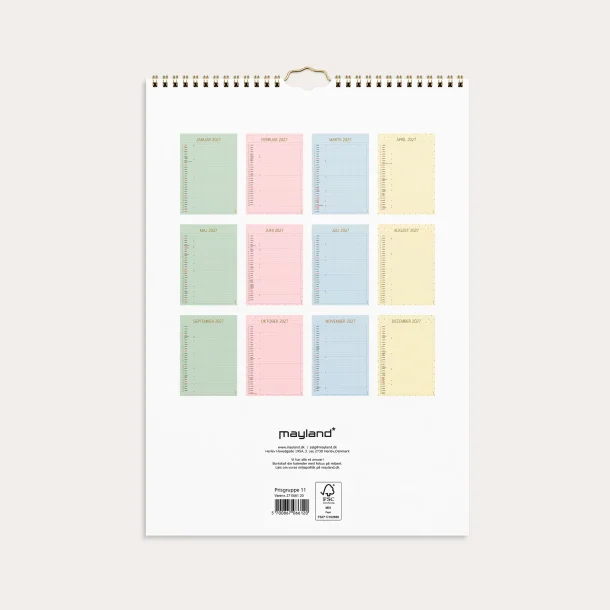 Mayland | Familiekalender Color lille | 2027 | 