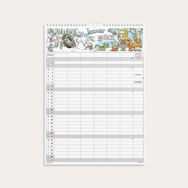 Mayland | Familiekalender Otto Dickmeiss &amp; Lilja Scherfig | 6 kolonner | A3 |  2027 |