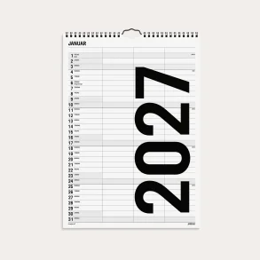 Mayland | Familiekalender Black & white | 3 kolonner | 2027 |