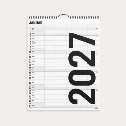 Mayland | Familie kalender | Black and white | 5 kolonner | 2027 |