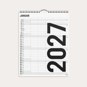 Mayland | Familie kalender | Black and white | 5 kolonner | 2027 |