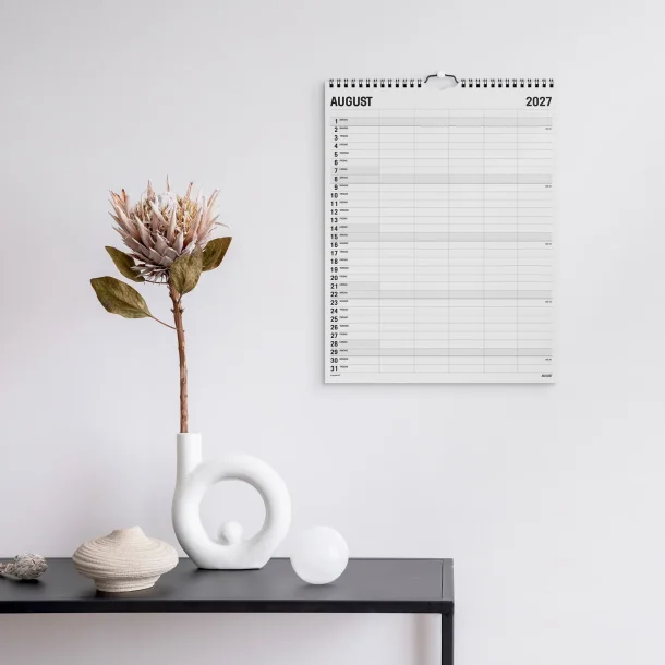 Mayland | Familie kalender | Black and white | 5 kolonner | 2027 |