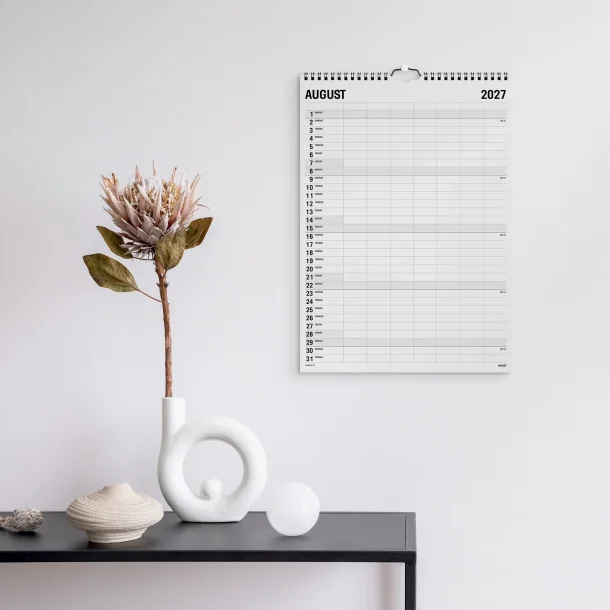 Mayland | Familie kalender Black and White | 7 kolonner | 2027 |