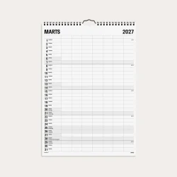 Mayland | Familie kalender Black and White | 7 kolonner | 2027 |