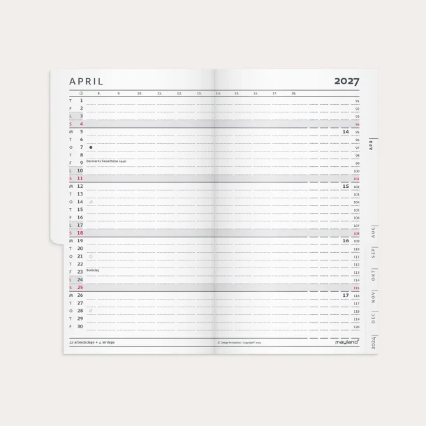 Mayland | Index Planner mini | m�rkegr� | 2027 |