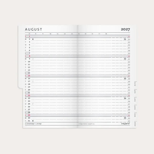 Mayland | Index Planner mini | m�nedskalender | REFILL | 2027 |