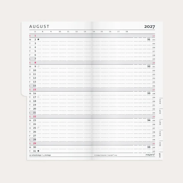 Mayland | Index Planner M�nedskalender | 2027 | REFILL |