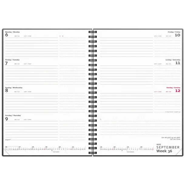 Mayland | International ugekalender | sort | A5 | 2027 |
