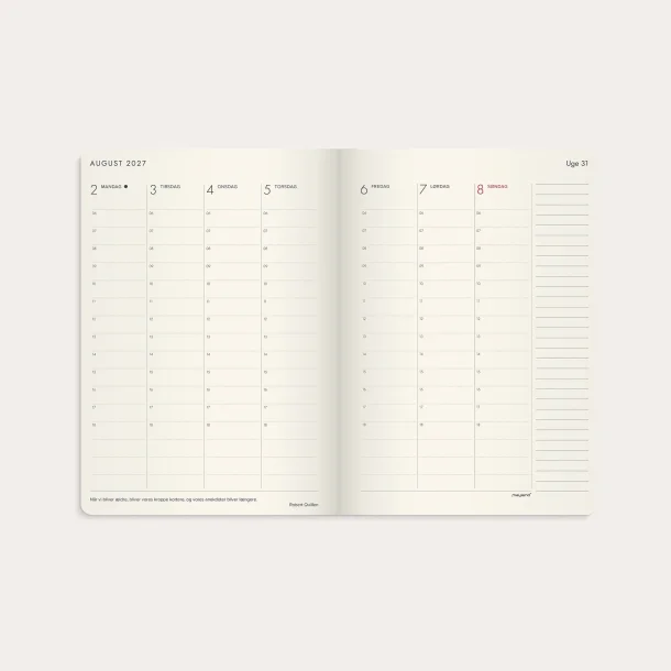Mayland | Forma Deluxe ugekalender | A5 | brun | 2027 |