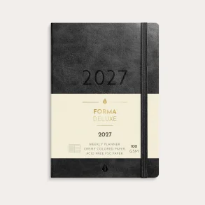 Mayland | A6 | Forma Deluxe ugekalender | tv�rformat | sort kunstskind | 2027 |