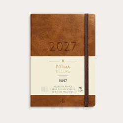 Mayland | A6 | Forma Deluxe ugekalender | brun kunstskind | 2027 |