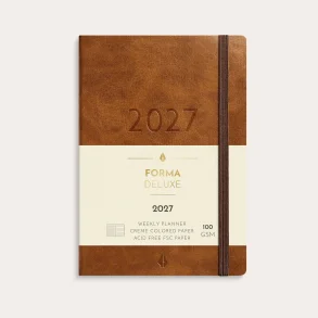 Mayland | A6 | Forma Deluxe ugekalender | brun kunstskind | 2027 |