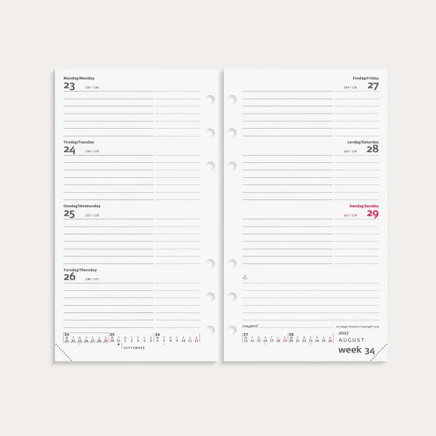 Mayland | System PP international ugekalender | REFILL | 2027 |