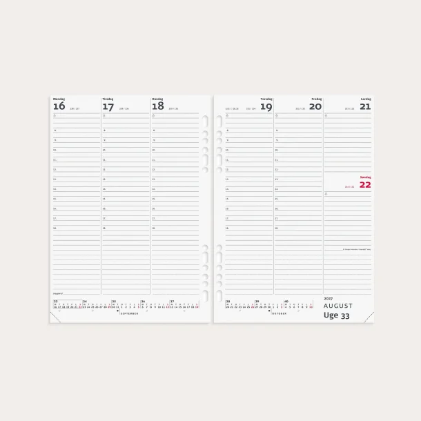 Mayland | System A5 ugekalender | h�jformat | 2027 |
