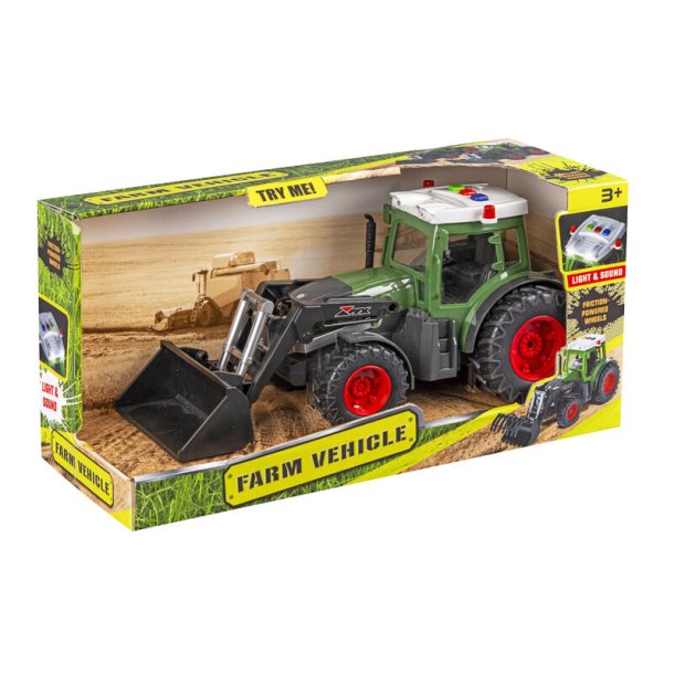 Traktor med skovl � lys, lyd og friktion