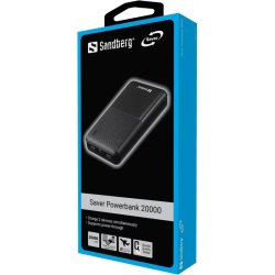 20.000 mAh Saver PowerBank, Black