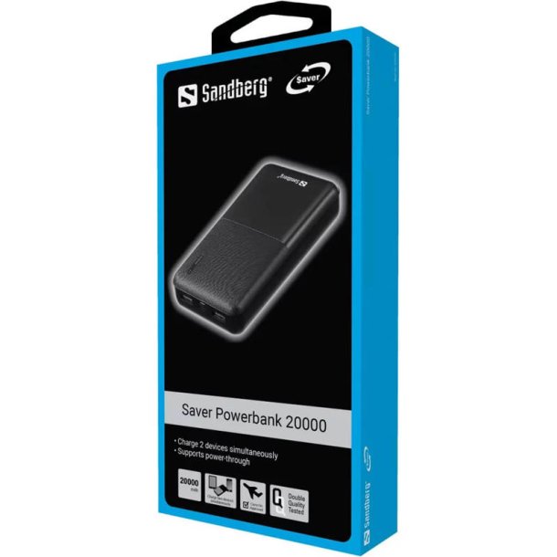20.000 mAh Saver PowerBank, Black
