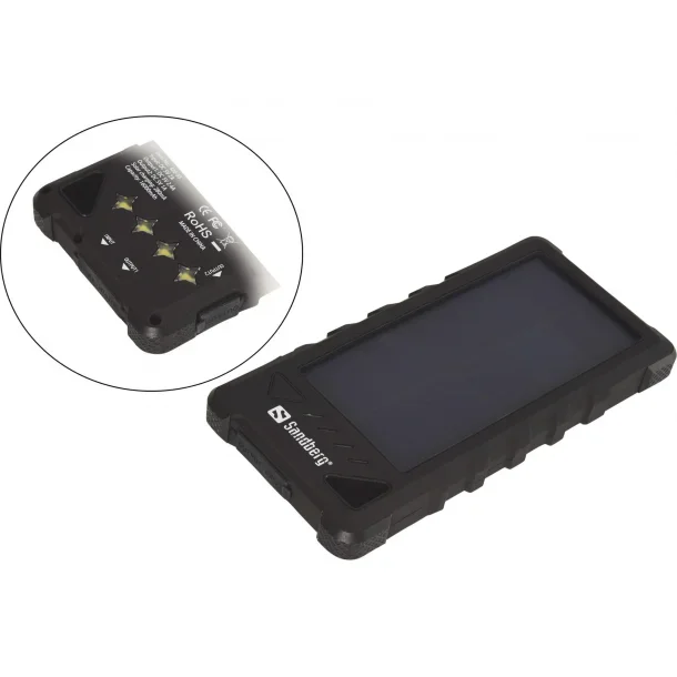 16.000 mAh Outdoor Solar PowerBank, Black