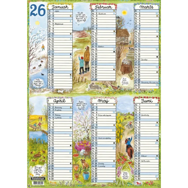 Plakatforlaget Overblikskalender | A4 | 2026 |