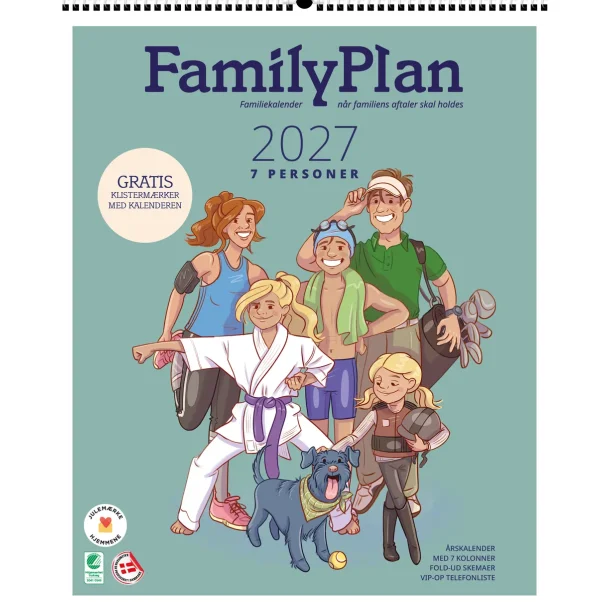 FamilyPlan �rskalender 2027 - familie kalender 7 personer 