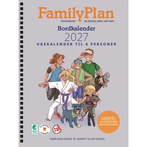FamilyPlan Ugekalender 2027 - Bordkalender - 6 Personer 