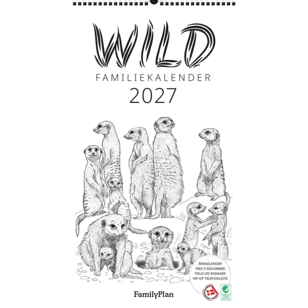 FamilyPlan �rskalender | 2027 | Wild | 5 personer |